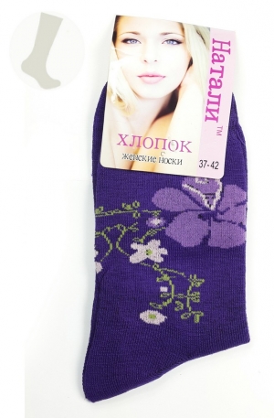 Носки Цветок фиолетовые