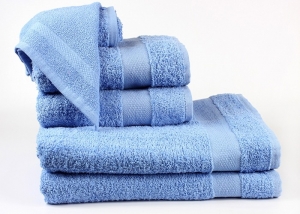 Махровое полотенце Smiley 30х50 см голубое